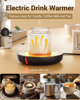 HouseGem N23 large candle warmer plate shown warming a jar candle