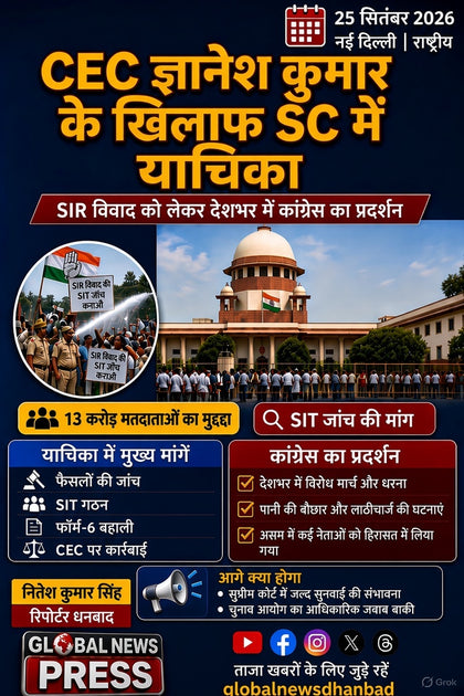 सुप्रीम कोर्ट में CEC ज्ञानेश कुमार के खिलाफ याचिका — SIR फैसलों पर मुकदमा और 13 करोड़ वोटर डिलीशन की SIT जांच की मांग
