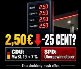 Spritpreis-Entlastung: CDU nennt erstmals konkrete Zahlen – bis zu 25 Cent weniger pro Liter ab Oktober