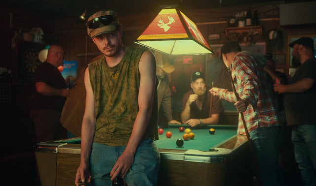 Charlie Heaton as Wade Penney in a Newfoundland bar in Netflix's Below