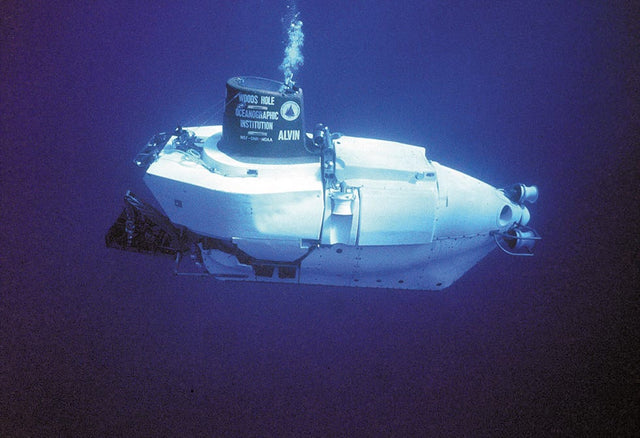 WHOI’s Alvin deep-sea submersible during ocean research operations.