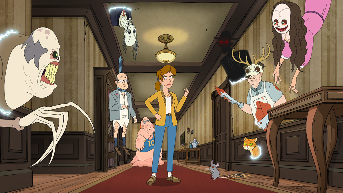 Haunted Hotel Season 2 official promotional still illustrating Abaddon's chaotic supernatural comedy
