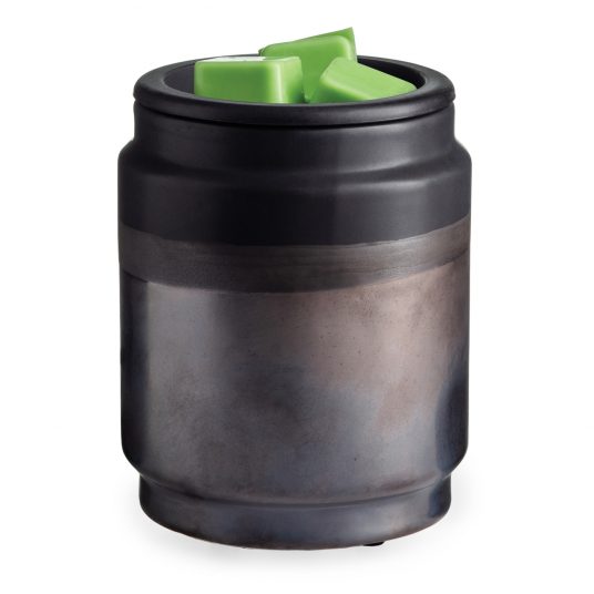 Candle Warmers Etc. Black Dipped Flip Dish ceramic wax warmer, a compact electric wax melt warmer