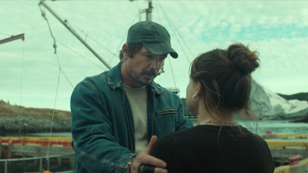 Josh Hartnett and Ruby Stokes in Netflix's Below, the Newfoundland-set sea-monster thriller