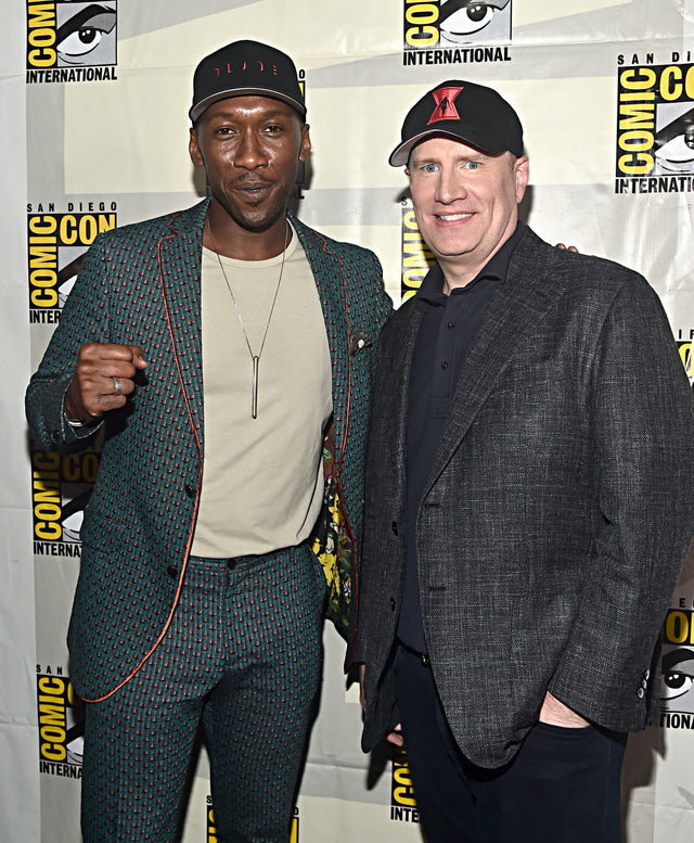 Mahershala Ali and Kevin Feige at the 2019 Marvel Blade announcement