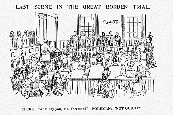 Historical illustration from the 1893 Lizzie Borden trial
