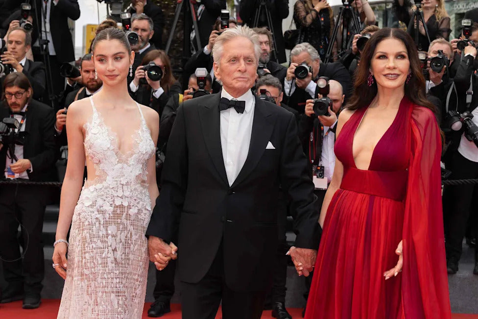 Michael Douglas Catherine Zeta-Jones and Carys Douglas at Cannes