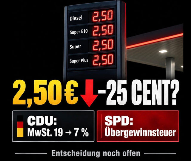 Spritpreis-Entlastung: CDU nennt erstmals konkrete Zahlen – bis zu 25 Cent weniger pro Liter ab Oktober