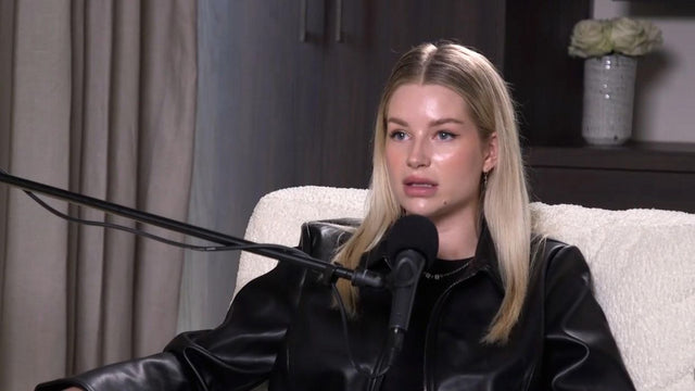 Lottie Moss speaking during a podcast interview