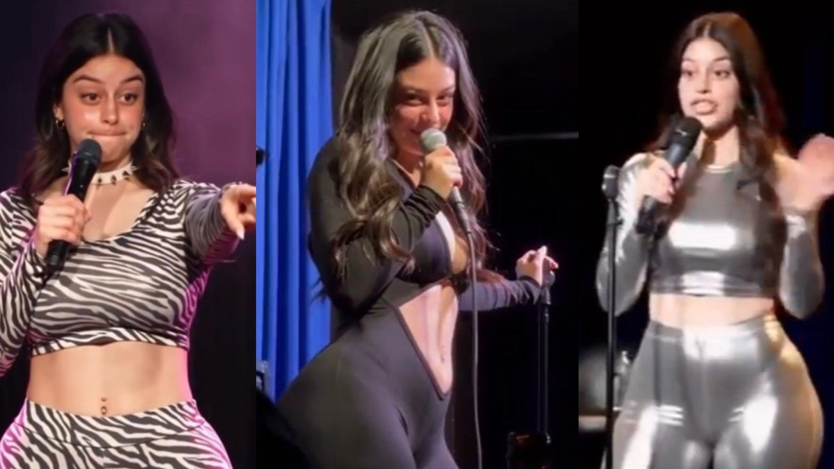 Tiffany Sloane AI comedian controversy shown in three social-video frames