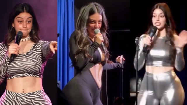 Tiffany Sloane AI comedian controversy shown in three social-video frames