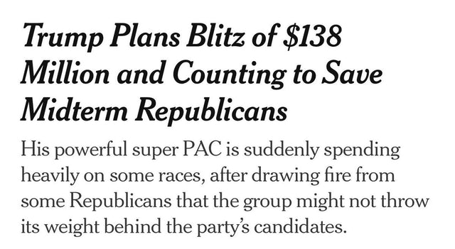 Trump aligned MAGA Inc super PAC reserves 138 million dollars for 2026 midterm ad blitz
